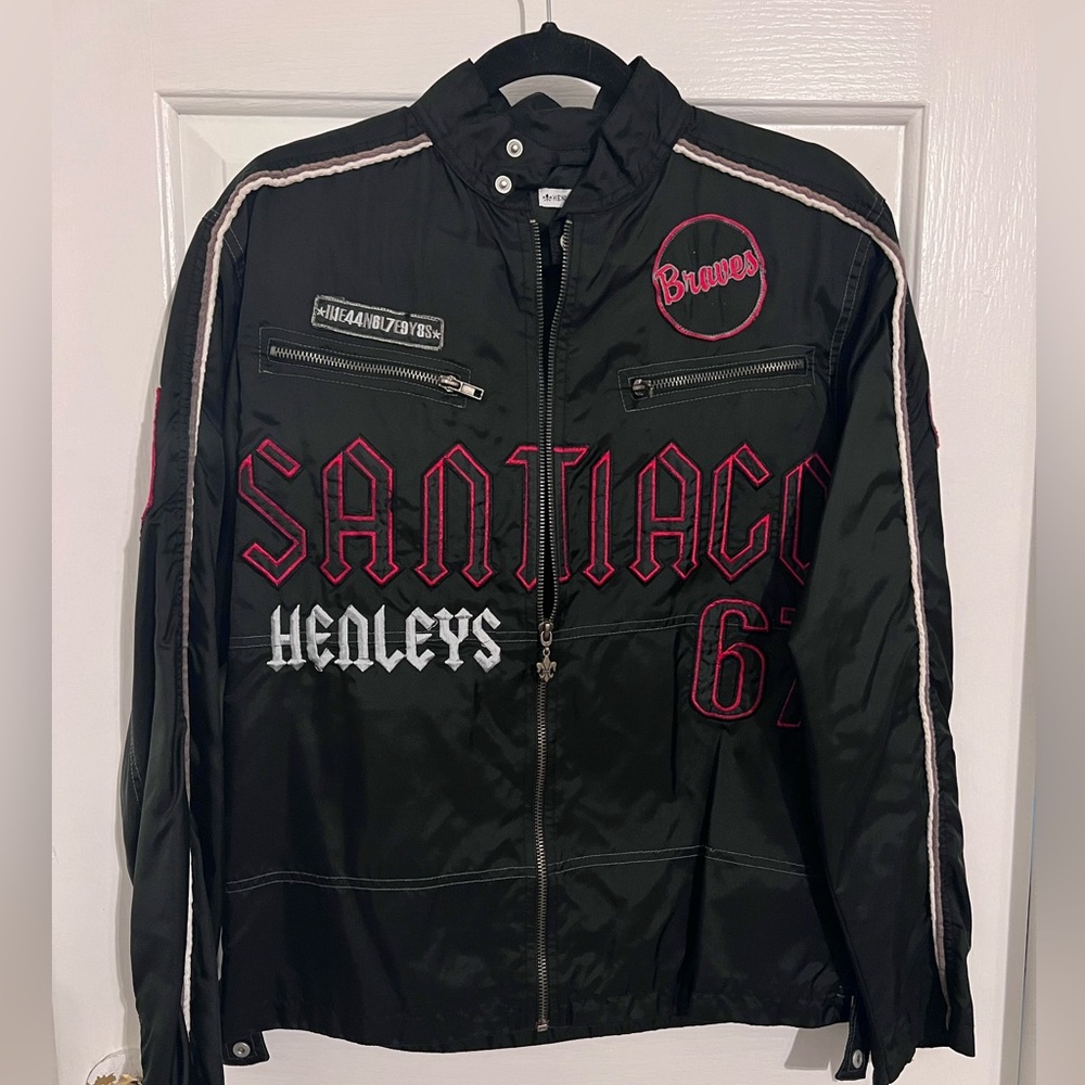 Vintage Henley's Santiago braves 67 black Jacket size medium